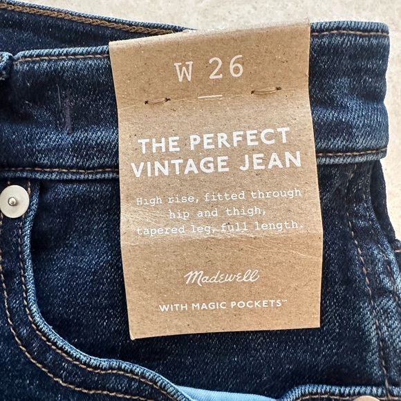NWT - Madewell The Perfect Vintage Jean - sz 26 - Picture 4 of 11